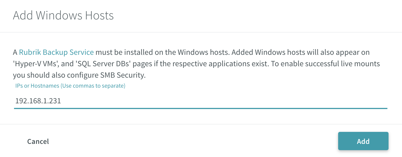 Rubrik Backup Service Windows Host Install Walkthrough Ready, Set